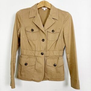 Charter Clubโ Womenโs Tan Utility Jacket with Four Buttoned Pockets Size Medium